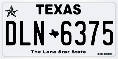 TX license plate DLN6375