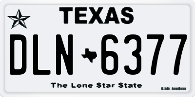TX license plate DLN6377