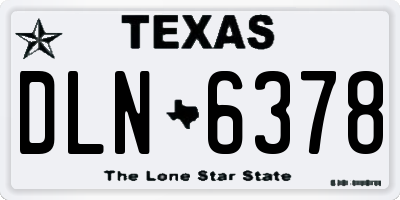TX license plate DLN6378