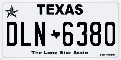 TX license plate DLN6380