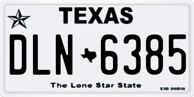 TX license plate DLN6385