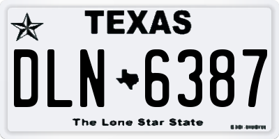 TX license plate DLN6387