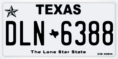 TX license plate DLN6388