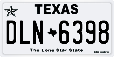 TX license plate DLN6398