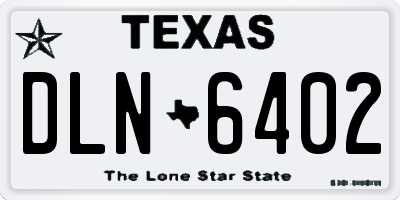 TX license plate DLN6402