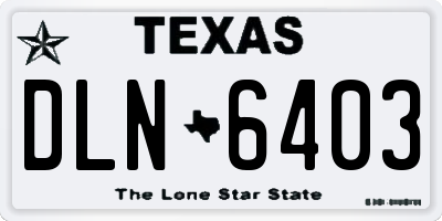 TX license plate DLN6403