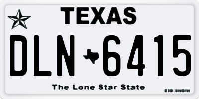 TX license plate DLN6415