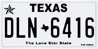 TX license plate DLN6416