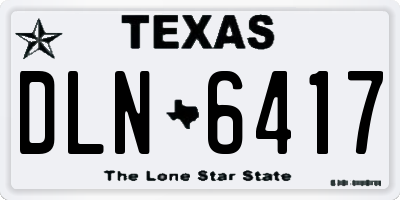 TX license plate DLN6417