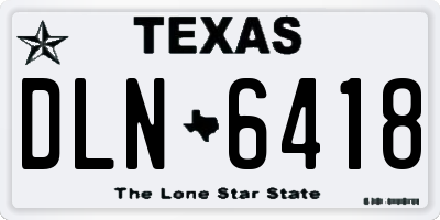 TX license plate DLN6418