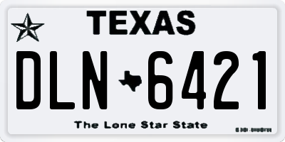 TX license plate DLN6421