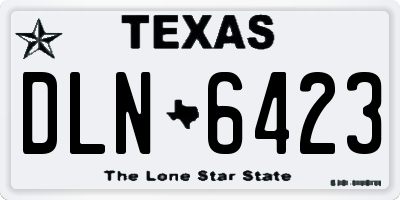 TX license plate DLN6423