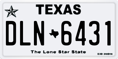 TX license plate DLN6431