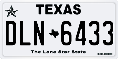 TX license plate DLN6433