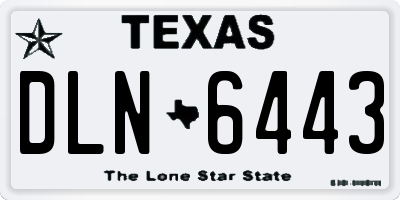 TX license plate DLN6443