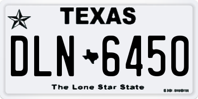 TX license plate DLN6450
