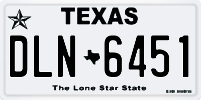 TX license plate DLN6451