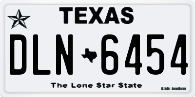 TX license plate DLN6454