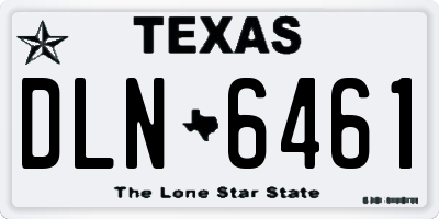 TX license plate DLN6461