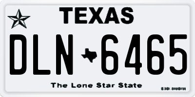TX license plate DLN6465