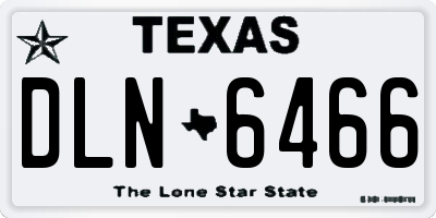 TX license plate DLN6466