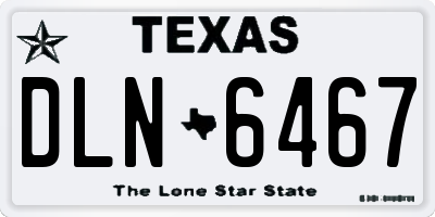 TX license plate DLN6467