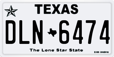 TX license plate DLN6474