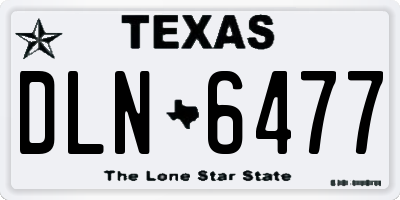 TX license plate DLN6477