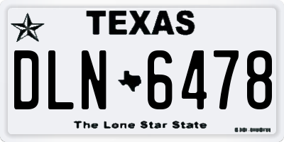 TX license plate DLN6478