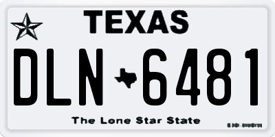 TX license plate DLN6481