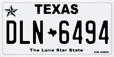 TX license plate DLN6494