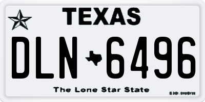 TX license plate DLN6496