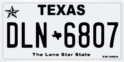 TX license plate DLN6807