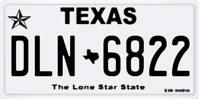 TX license plate DLN6822