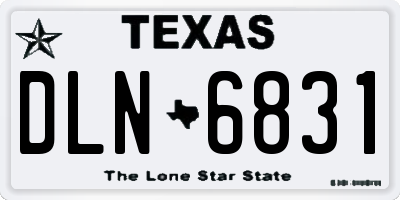 TX license plate DLN6831
