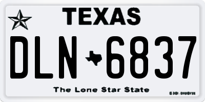 TX license plate DLN6837