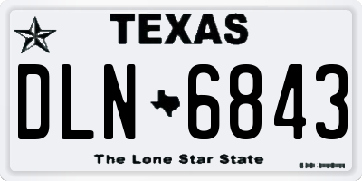 TX license plate DLN6843