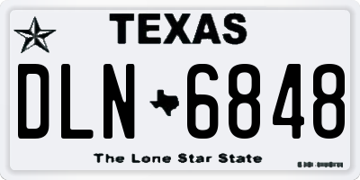TX license plate DLN6848