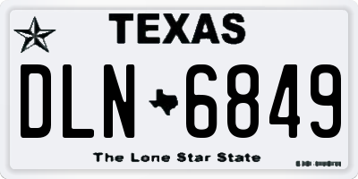 TX license plate DLN6849