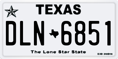 TX license plate DLN6851