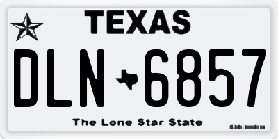 TX license plate DLN6857