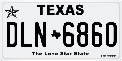 TX license plate DLN6860