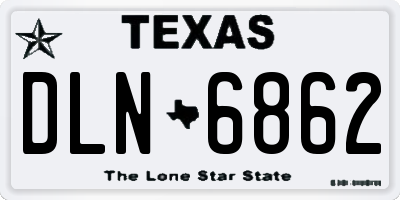 TX license plate DLN6862