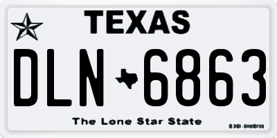 TX license plate DLN6863