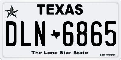 TX license plate DLN6865
