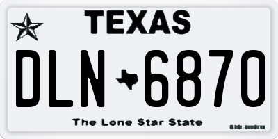 TX license plate DLN6870