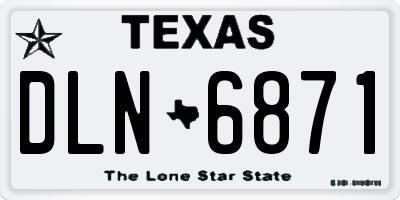 TX license plate DLN6871