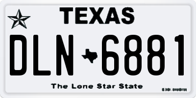 TX license plate DLN6881
