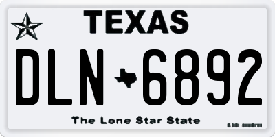 TX license plate DLN6892