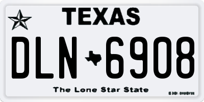 TX license plate DLN6908